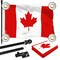 G128 Combo Pack: 6 Ft Tangle Free Aluminum Spinning Flagpole (Black) & Canada Canadian Flag 3x5 Ft, LiteWeave Pro Series Printed 150D Polyester, 4 Corner Brass Grommets | Pole with Flag Included